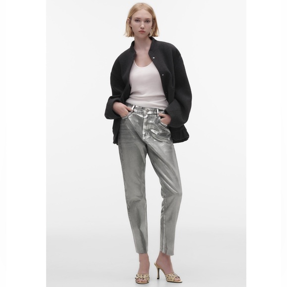 Zara TRF METALLIC WAXED JEANS - Picture 10 of 11